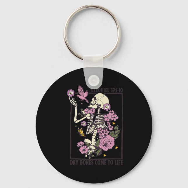 Chaveiro Skeleton Dry Bones Vem À Vida Halloween Cristão (Frente)