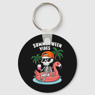 Chaveiro Skeleton Flamingo Summerbetween Vibes Halloween Bo