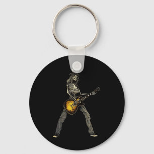 Chaveiro Skeleton Guitar Cara Spooky Happy Halloween Rock B