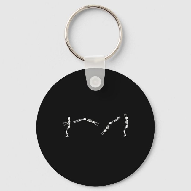 Chaveiro Skeleton Gymnast - Halloween Tumbling Ckflip (Frente)