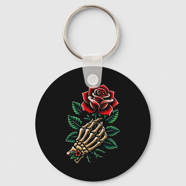 Chaveiro Skeleton Hand Rose Graphic  (Frente)