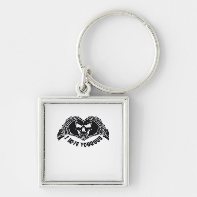 Chaveiro Skeleton Hands Skull, Design Halloween Para Backgr (Frente)