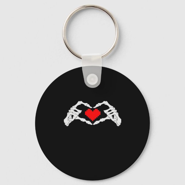 Chaveiro Skeleton Heart and Mands Meme (Frente)