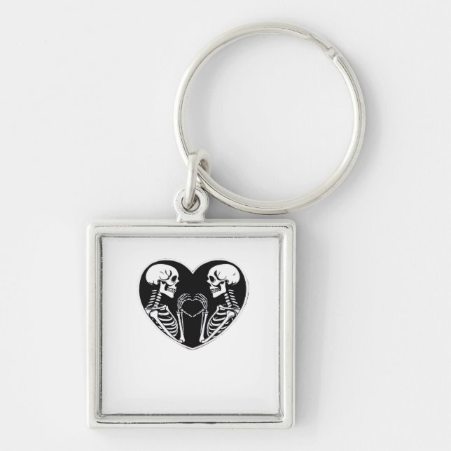 Chaveiro Skeleton Heart Hands Sinal Halloween Costume Retro (Frente)
