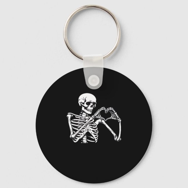 Chaveiro Skeleton Heart Hands Sinal Halloween Costume Trend (Frente)