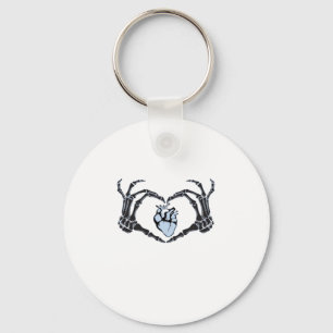 Chaveiro Skeleton Heart Mãos Clássicas Design para Hallowee