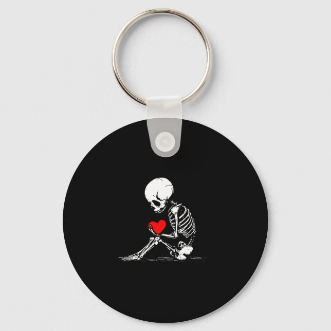 Chaveiro Skeleton Heart Valentines Emo Gothic Minimalist Ck (Frente)