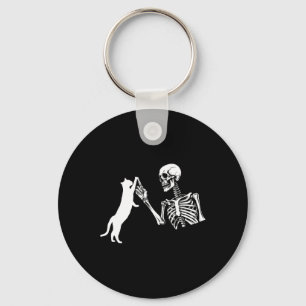 Chaveiro Skeleton Mão Brincando De Gato De Halloween Sk