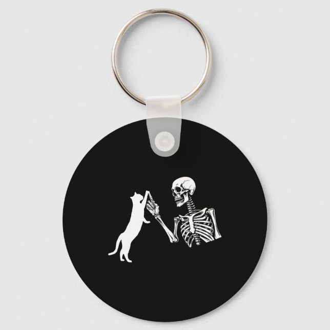 Chaveiro Skeleton Mão Brincando De Gato De Halloween Sk (Frente)