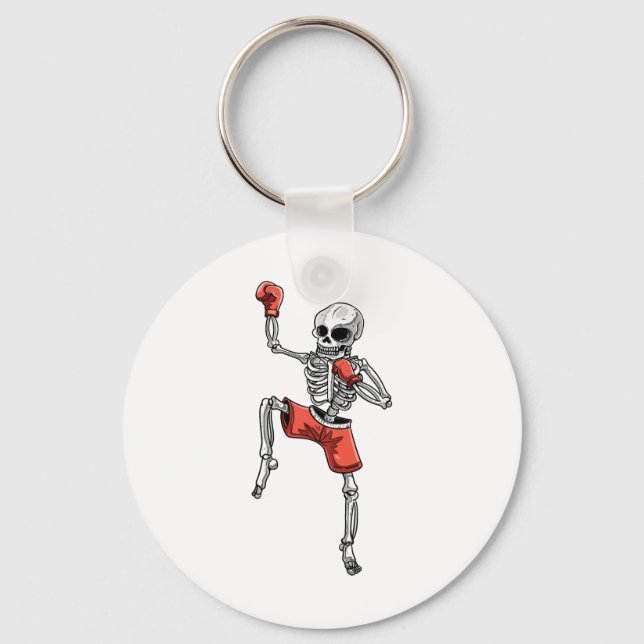 Chaveiro Skeleton Muay Thai Halloween Kickboxing Mma Fighte (Frente)