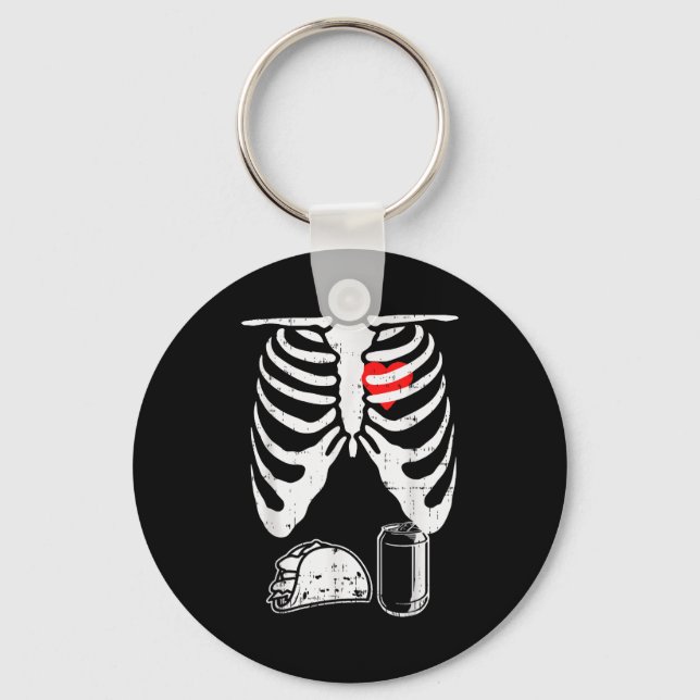 Chaveiro Skeleton Pregnancy Taco Beer Xray Halloween Soon D (Frente)