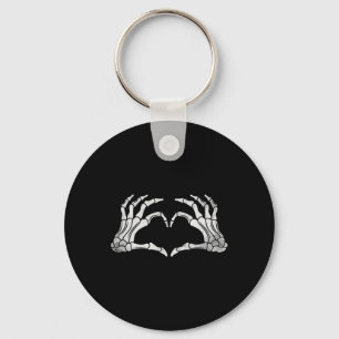 Chaveiro Skeleton Sinal de Coração Mão Vintage Figurume de
