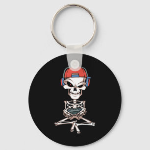 Chaveiro Skeleton Skull Vídeo Jogador de Halloween