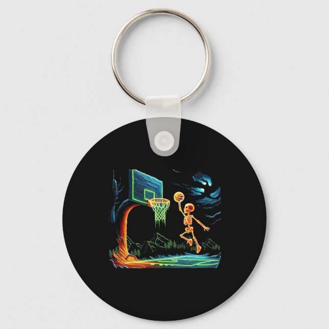 Chaveiro Skeleton Slam Dunk Hoop Bysketbyll Halloween Men B (Frente)
