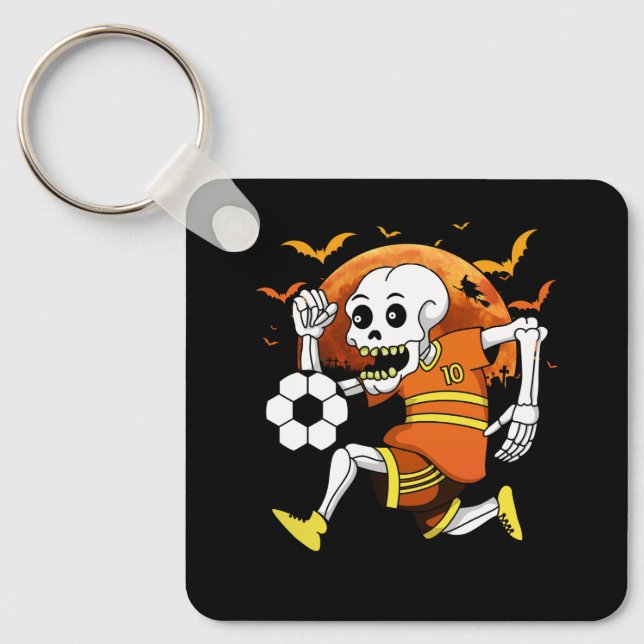 Chaveiro Skeletplay Soccer Dia de as Bruxas engraçado Spo (Frente)