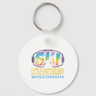 Chaveiro Ski Little Suiça Wisconsin Férias de Esqui