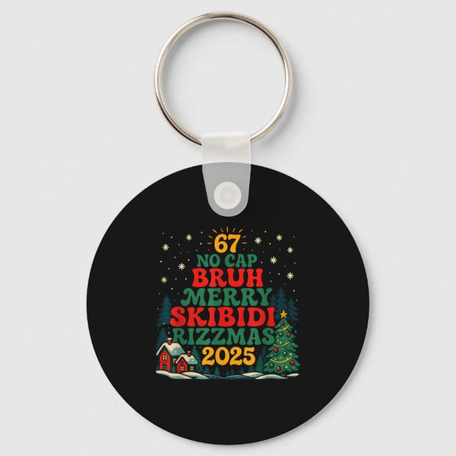 Chaveiro Skibiddi Rizzmas 2025 Funny Meme Christmas Tree  (Frente)