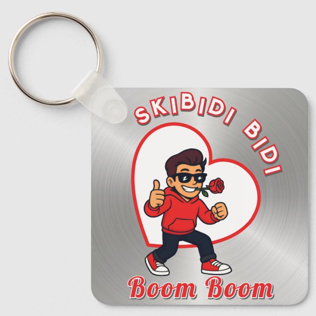 Chaveiro Skibidi Bidi Boom Boom Valentine Meme - Cartoon (Frente)