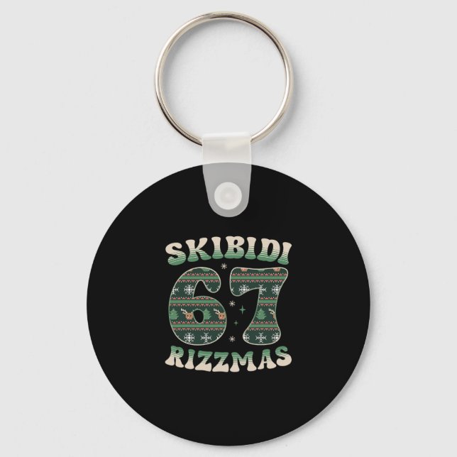 Chaveiro Skibidi Rizzmas 67 Six Seven Meme Ugly Christmas F (Frente)