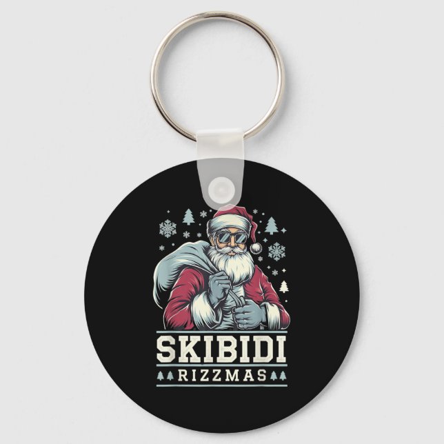 Chaveiro Skibidi Rizzmas Cool Santa Funny Christmas Rizz Ri (Frente)
