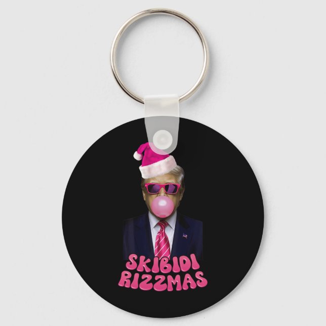 Chaveiro Skibidi Rizzmas Natal Pink Trump Bubble Gum Ch (Frente)
