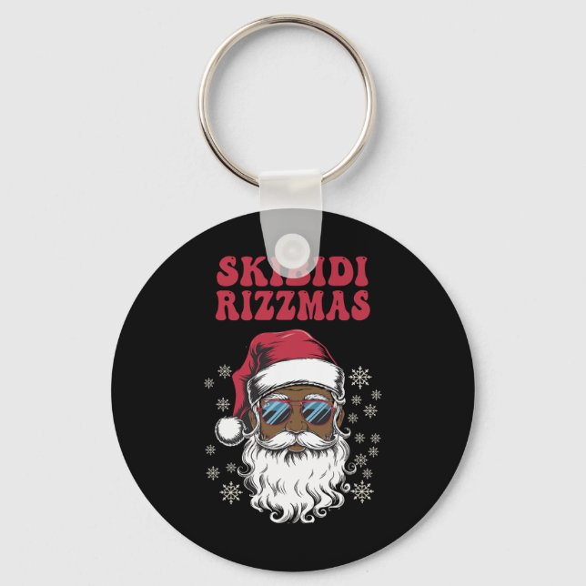 Chaveiro Skibidi Rizzmas Santa Feliz de Natal Rizz M (Frente)