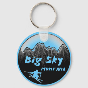 Chaveiro Skier artístico do Big Sky Montana