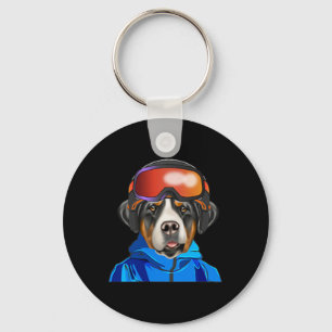 Chaveiro Skier Greater Swiss Mountain Dog Snowboard Pock