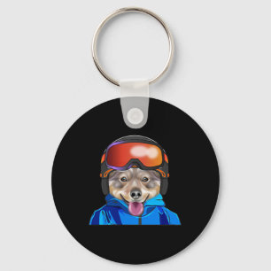 Chaveiro Skier Swedish Vallhund Snowboard Pocket