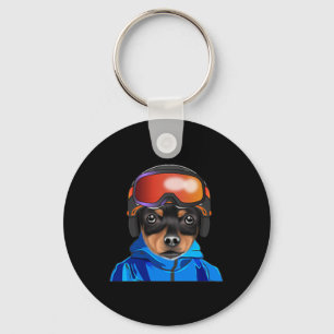 Chaveiro Skier Toy Fox Terrier Snowboard Pocket