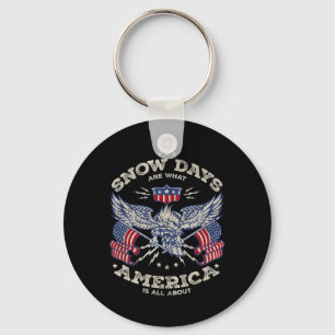 Chaveiro Skiing American Flag Mountain Ski Instructor Skie