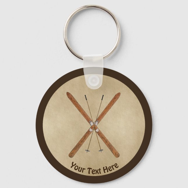 Chaveiro Skis Entre Países Em Papel Antigo (Frente)