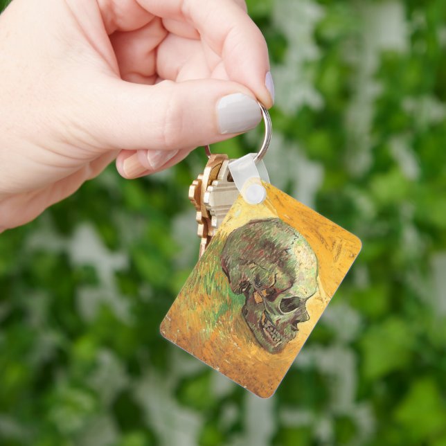 Chaveiro Skull by Vincent van Gogh, Vintage Impressionism (Mão)