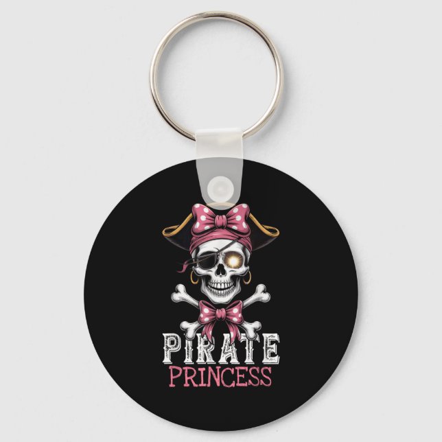 Chaveiro Skull Pirate Princess Crossbones Halloween Para Cr (Frente)