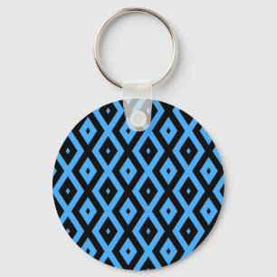 Chaveiro Sky blue and black diamond pattern