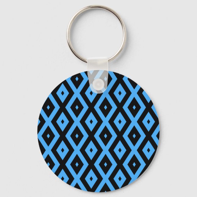Chaveiro Sky blue and black diamond pattern (Frente)