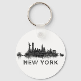 Chaveiro Skyline branco-escuro de Nova Iorque v07
