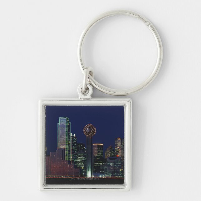 Chaveiro Skyline de Dallas na noite (Frente)