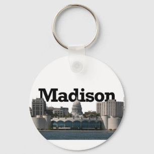 Chaveiro Skyline de Madison Wisconsin com o Madison no céu