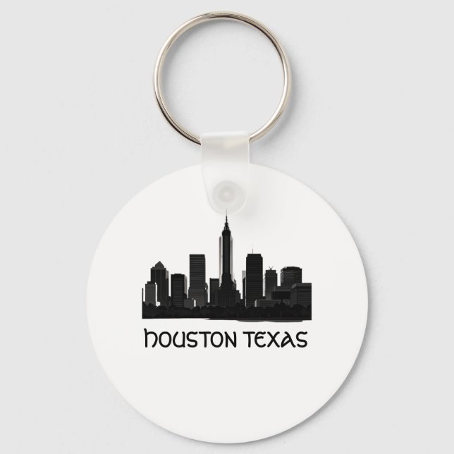 Chaveiro Skyline do Houston Texas Personalizado (Frente)