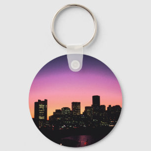 Chaveiro Skyline do por do sol de Boston do porto .png