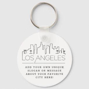 Chaveiro Skyline Estilizado em Los Angeles   Slogan Persona
