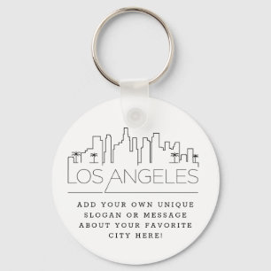 Chaveiro Skyline estilizado em Los Angeles  Slogan Personal