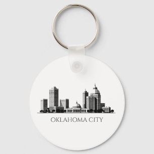 Chaveiro Skyline Estilizado na Cidade de Oklahoma Moderna