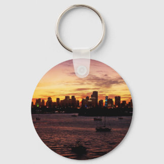 Chaveiro Skyline of Miami Florida no Sunset