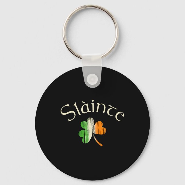 Chaveiro Slainte Irish Shamrock Flag Of Ireland St Patricks (Frente)