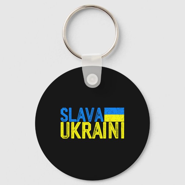 Chaveiro Slava Ukraini Cores da Bandeira da Ucrânia Desgast (Frente)