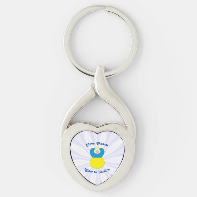 Chaveiro Slava Ukraini Glória à Ucrânia Anjo (Frente)