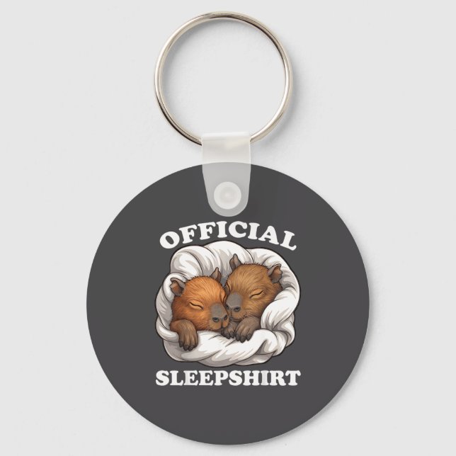 Chaveiro Sleepshirt Funny Capybara Nigh Capybara Lover  (Frente)