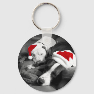 Chaveiro sleepy christmas pitbull puppies adorable santa